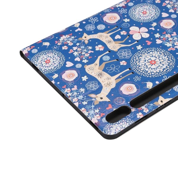 Samsung Galaxy Tab S8/S7 Smartfodral med målat pennfack Blå älg