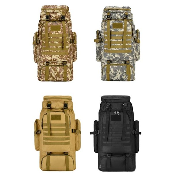 56-75L Stor Resväska Ryggsäck Vattentät och Reptålig Vandringsryggsäck Desert Camouflage