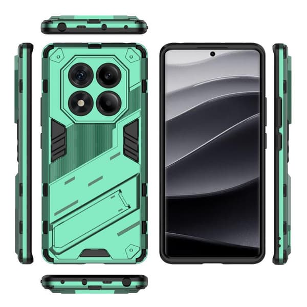 Redmi Note 14 Pro 4G - Punk Armor 2 i 1 PC + TPU Mobilskal med Ställning Grön