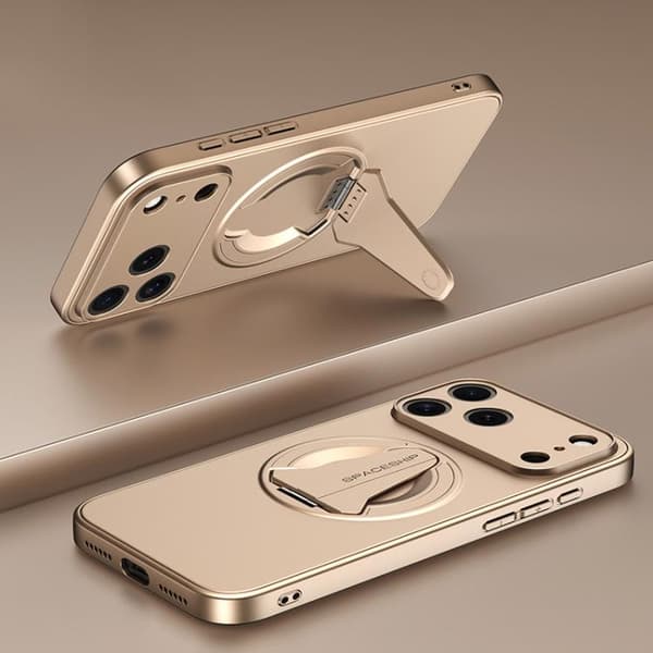 iPhone 17 Pro Max Skal med MagSafe Fällbar Hållare Ökenguld