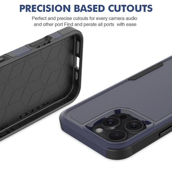 iPhone 16 Pro Max 2 1 PC + TPU Skal Mörkblå