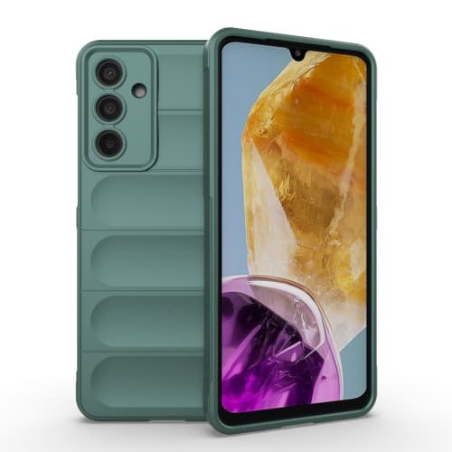 Samsung Galaxy M55 5G Skal Magic Shield TPU + Flanell Mörkgrön