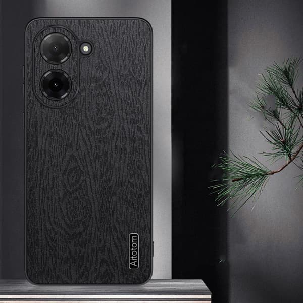 Redmi A5 - Stötsäker fodral i Träbarksläder Blå