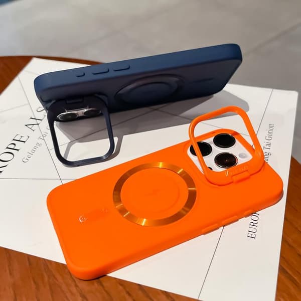 iPhone 16 Pro Max Lens Frame Holder Blade MagSafe Skal Orange