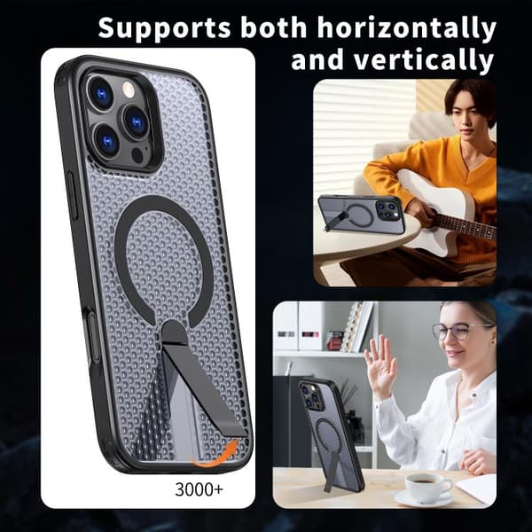 iPhone 16 Pro Max Honeycomb Kylning MagSafe Skal Svart