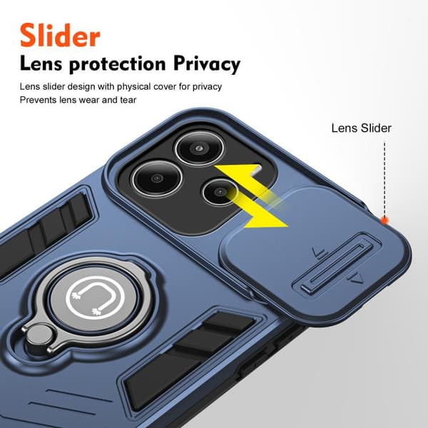 Redmi Note 14 4G - Camshield Ring Holder fodral Kunglig blå