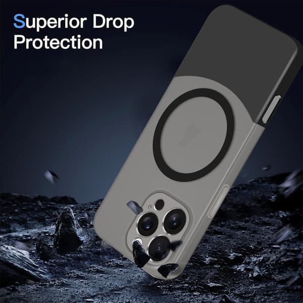 iPhone 16 Pro Max Dual Color Stitching MagSafe Magnetisk PC Skal Gul