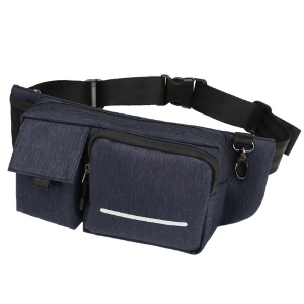 Multifunktionell vattentät midjeväska utomhus casual crossbody väska Djupblå