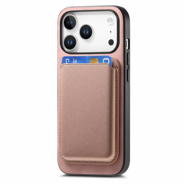 iPhone 18 Pro Max / iPhone 17 Pro Max Retro Magsafe Kortväska PU Bakskal Rosa