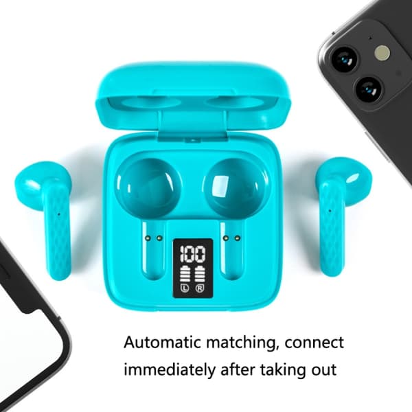 Pro 9 TWS Touch Control Bluetooth 5.0 Trådlösa In-Ear-hörlurar med LED-display Grön