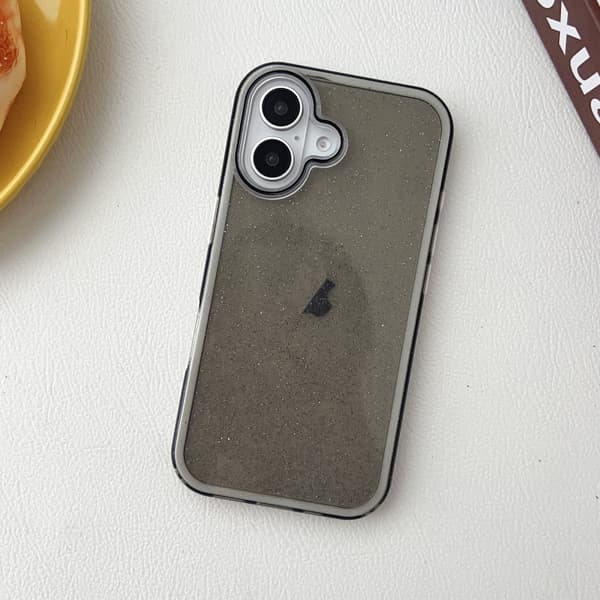 iPhone 16 Pro Skal IMD 3 1 Glittrig TPU Hybrid PC Svart