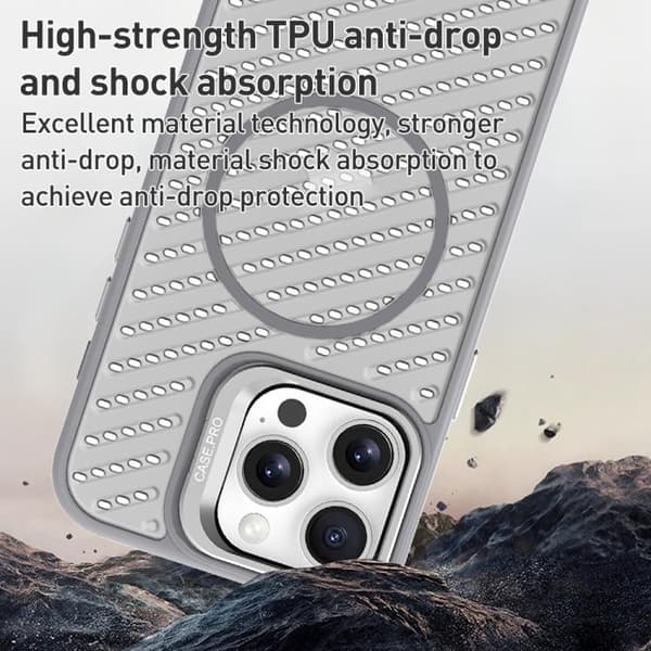 iPhone 16 Pro O-Formad Hålig Kylobjektivhållare MagSafe Skal Guld