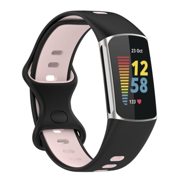 För Fitbit Charge 5 Tvåfärgs watch Black Pink