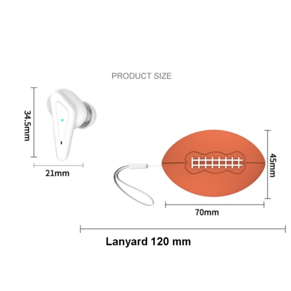 JYP-LR18 TWS Bluetooth 5.0 Rugby-formade Semi-In-Ear-spelhörlurar Blå