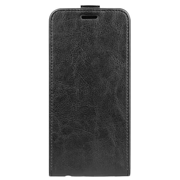 iPhone 18 Pro / iPhone 17 Pro Skal Läderfodral med Textur och Vertikal Flip Svart