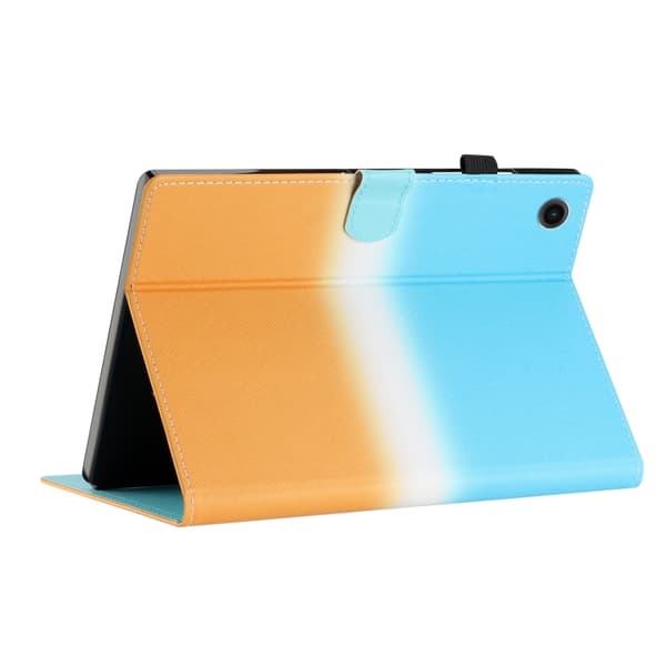 Samsung Galaxy Tab A9 / A11 Smart Läderfodral med Gradient Design Blå Orange