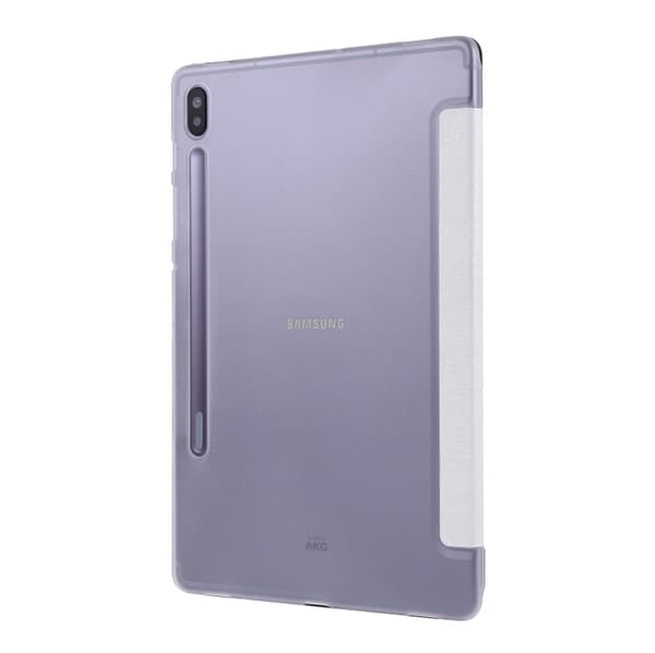 Samsung Galaxy Tab S8/S7 Silk Textur Flip Läderfodral Vit