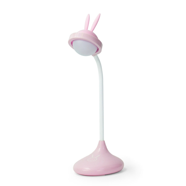 Kanin Touch Skrivbordslampa USB Laddning Ögonskydd Kreativ Student Läsning Sovrum Fällbar Sänglampa (Rosa)