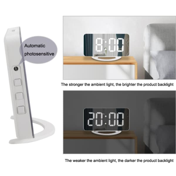 TS-8202 Multifunktionell LED Vibrationspegel USB-väckarklocka