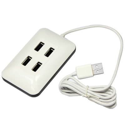 Hög hastighet 4-portars USB-hubb för Apple-datorer (Vit)