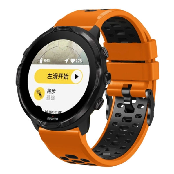 För Suunto 7 Three Rows Holes Watch Orange Black