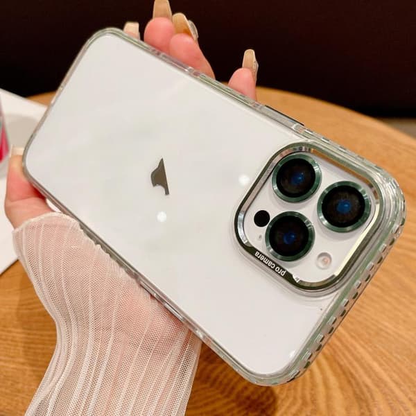 iPhone 16 Pro Max Transparent Skal med Linsskydd Grön