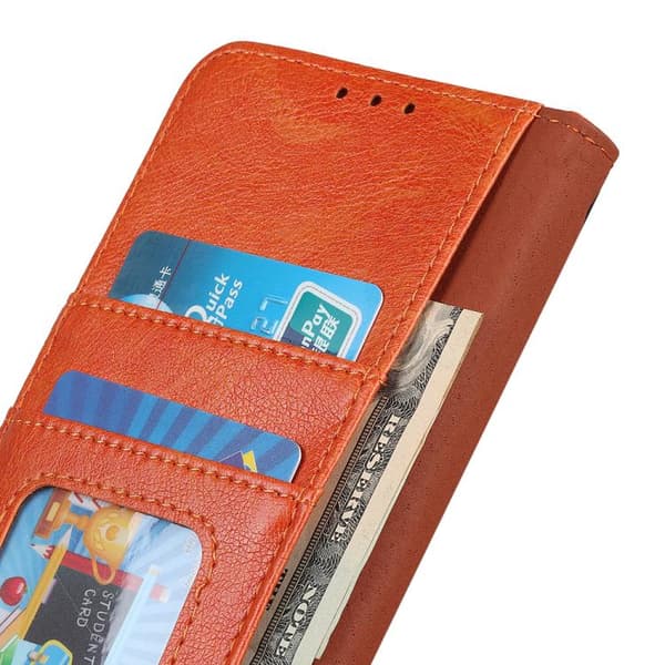 iPhone 17 Skal - Nappa-textur av läder Orange