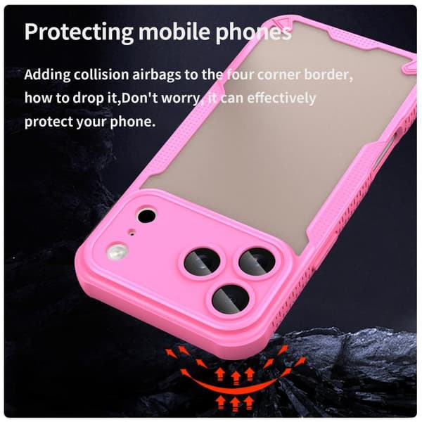 iPhone 18 Pro Max / iPhone 17 Pro Max Skal - Armor Glaze PC Hybrid TPU Rosa