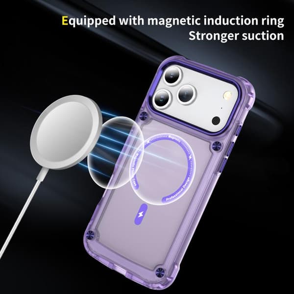 iPhone 18 Pro Max / iPhone 17 Pro Max Skal - TPU + PC med MagSafe Magnetisk Genomskinlig lila
