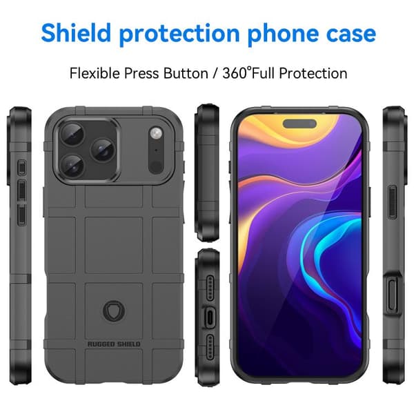 iPhone 17 Pro Skal med Full Coverage och Stötskydd - TPU Svart