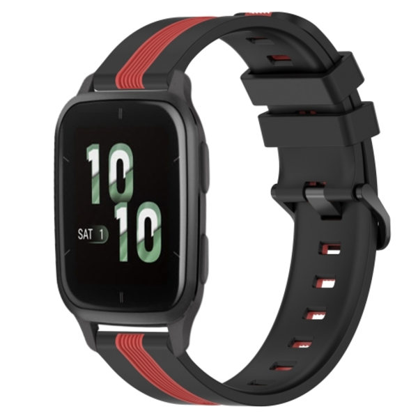 För Garmin Forerunner Sq2 20 mm vertikalt tvåfärgat watch Black-Red