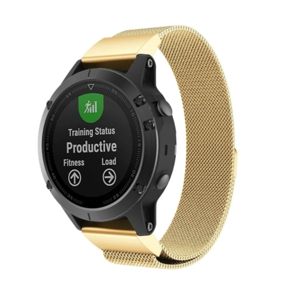 För Garmin Fenix ​​5 Milan Metal Rostfritt stål Metal Watch Band Golden