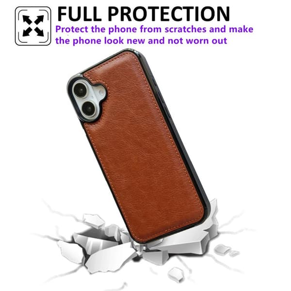 iPhone 17 Skal - Lädertextur Brun