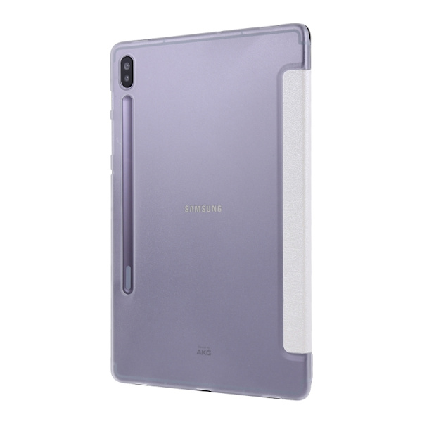 Samsung Galaxy Tab S8+/S7+ Silk Textur Flip Läderfodral Vit