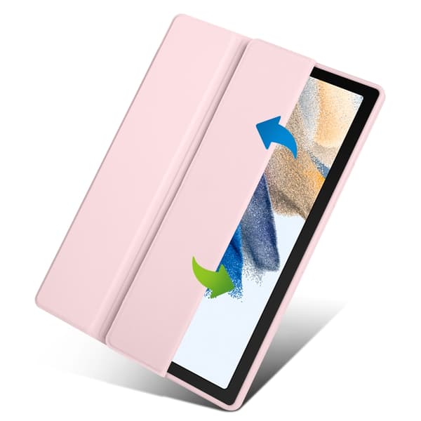 Samsung Galaxy Tab A8 3-faldig Akryl Smart Läderfodral Rosa