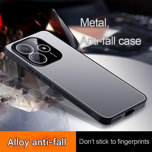 Redmi Note 14 5G - Isolerad Aluminium Metall Explosionstålig Frostad Mobilskal Silver