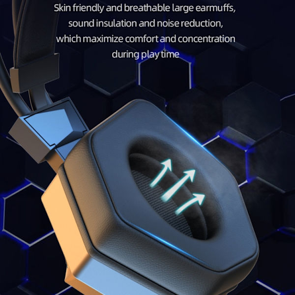Soyto SY-G15 Luminous Gaming Computer Headset Svart blått ljus