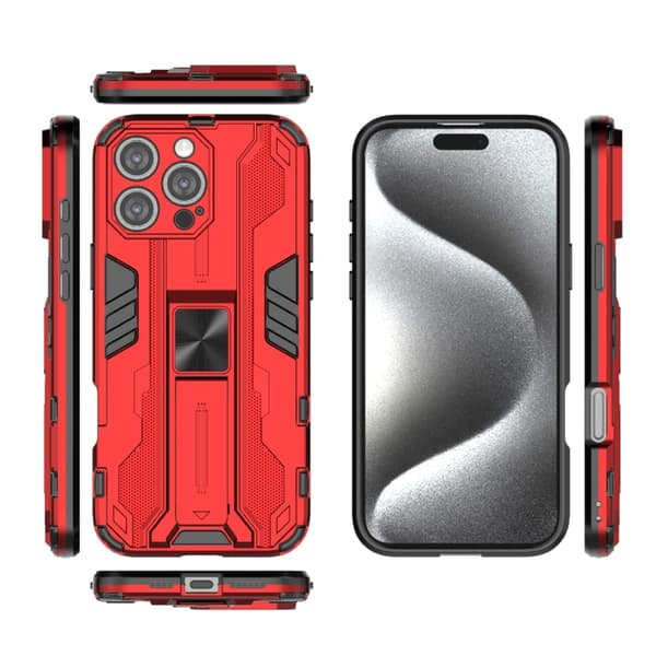 iPhone 16 Pro Supersonic PC + TPU Skal - Hållbar och Stöttålig Mobilskal för iPhone 16 Pro Röd