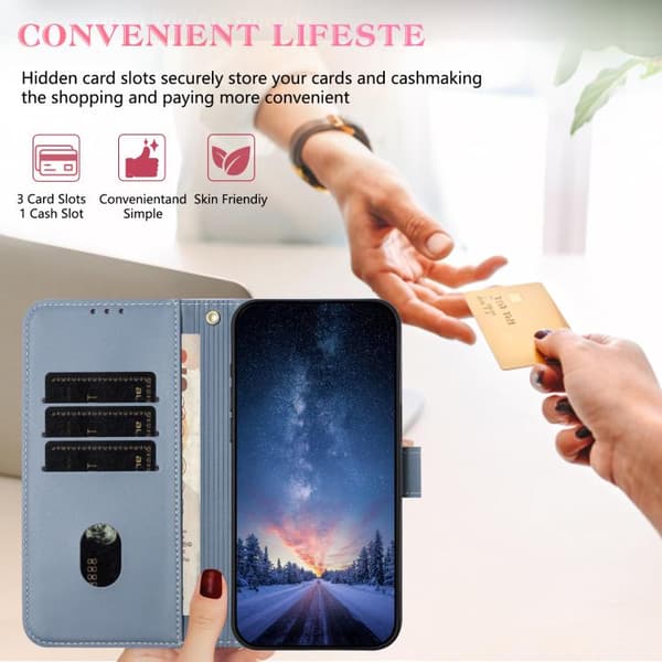 iPhone 18 Pro Max / iPhone 17 Pro Max Skal läderfodral - metall med handrem Purpur