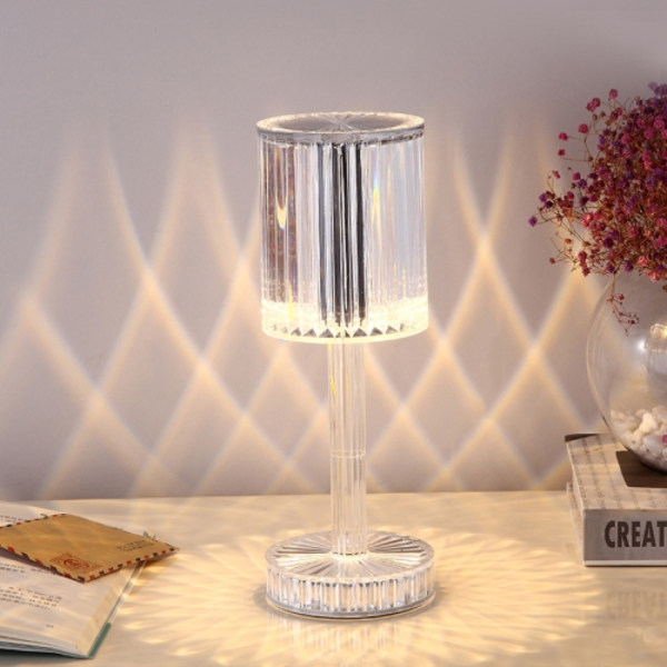 USB-laddningsbar touch-diamantkristallbordslampa, specifikation: USB-laddning (RGB med fjärrkontroll 16 färger) (transparent)