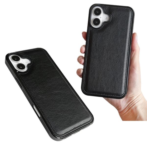 iPhone 17 Skal - Lädertextur Svart