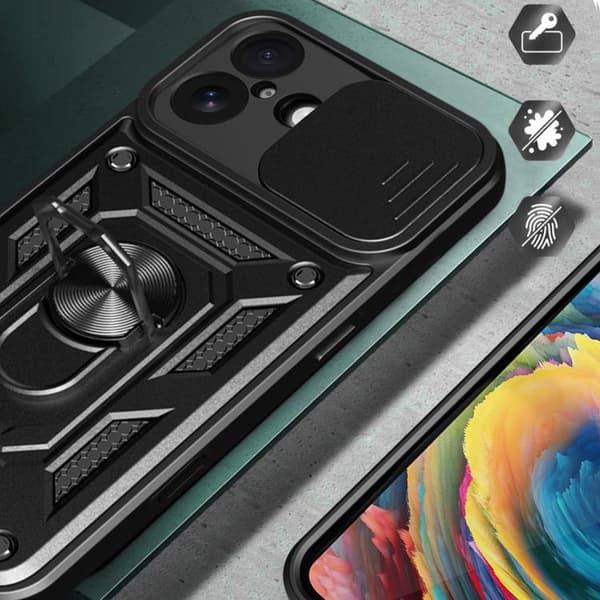 iPhone 17 Skal med Glidande Kameraskydd - TPU+PC Blå