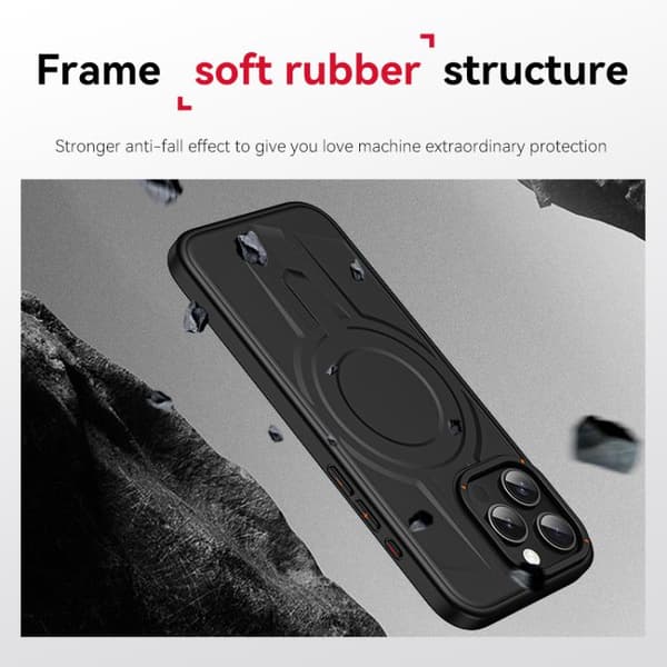 iPhone 16 Pro Max Armor MagSafe Magnetisk TPU Hybrid PC Skal Ökenguld
