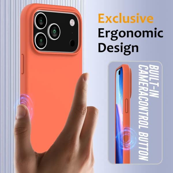 iPhone 18 Pro Max / iPhone 17 Pro Max Shockproof Silikon Skal med MagSafe Guldorange
