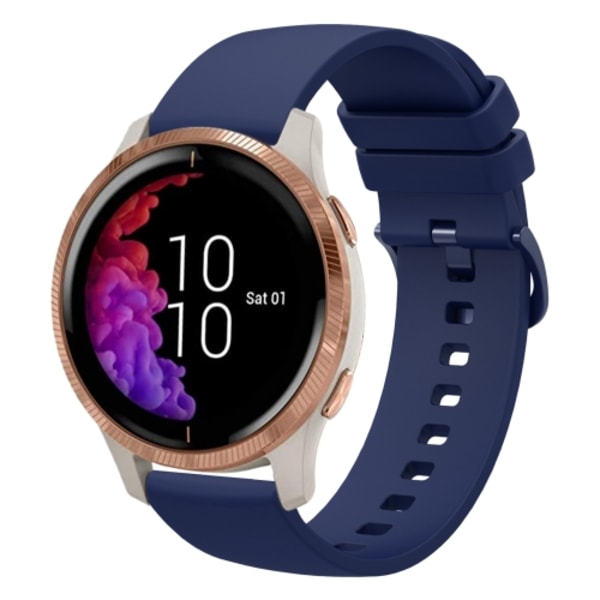 För Garmin Venu 20 mm enfärgad mjukt watch Navy Blue