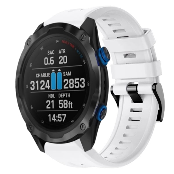 För Garmin Descent MK 2i metallspänne i enfärgad watch White