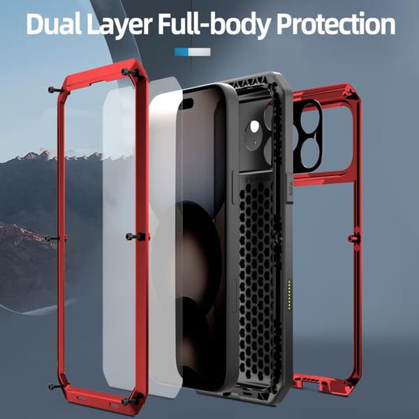 iPhone 18 Pro Max / iPhone 17 Pro Max Skal - Stöttålig och IP54 Vattentålig Röd
