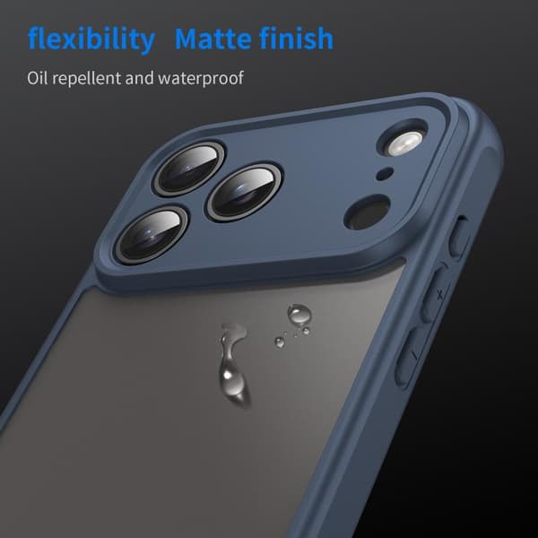 iPhone 18 Pro Max / iPhone 17 Pro Max Dun Series TPU Hybrid PC Frostad Skal Blå