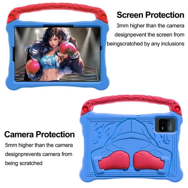 Samsung Galaxy Tab S7 Shockproof Kickstand Case med Axelrem Blå Röd