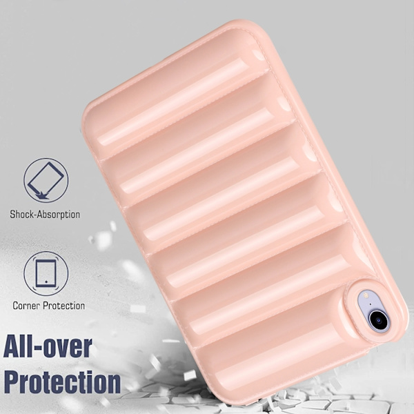iPad mini 2024 / mini 6 Skal med Eiderdown Kudde - Stötsäker Tablet Case Rosa